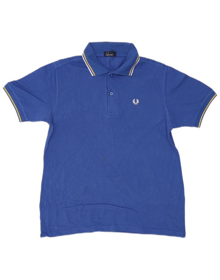 FRED PERRY Jungen-Poloshirt, 15–16 Jahre, groß, blaue Baumwolle