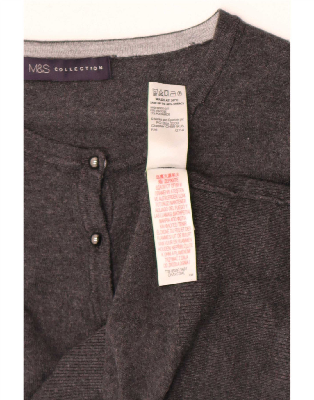 Marks & Spencer Damen-Cardigan-Pullover UK 8 Small Graue Viskose