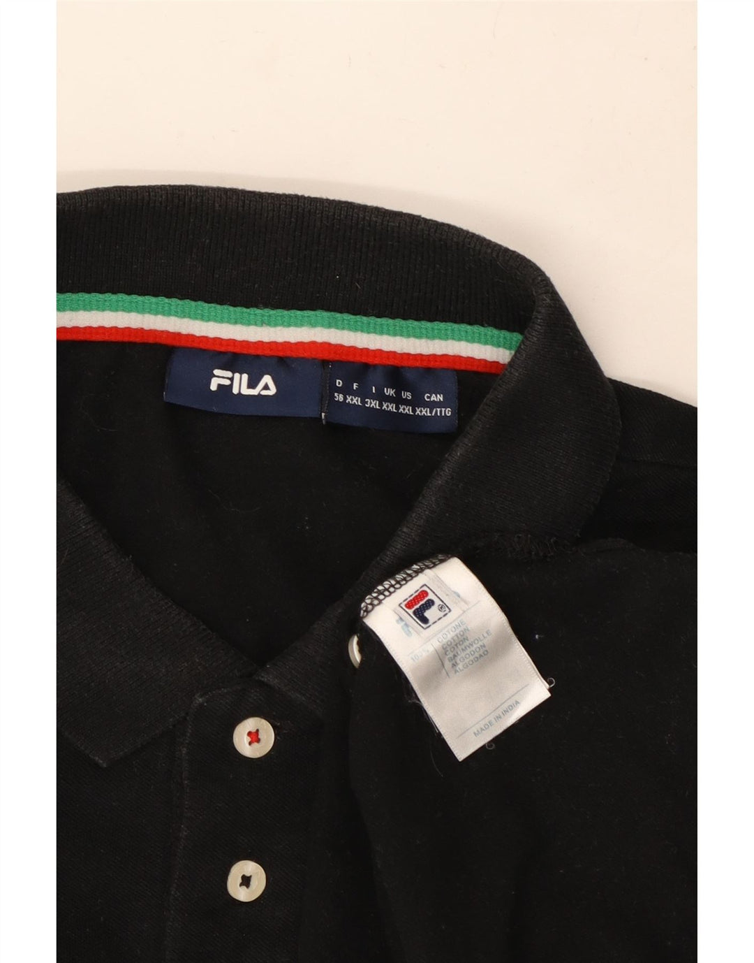 FILA Herren Poloshirt 2XL Schwarz Baumwolle