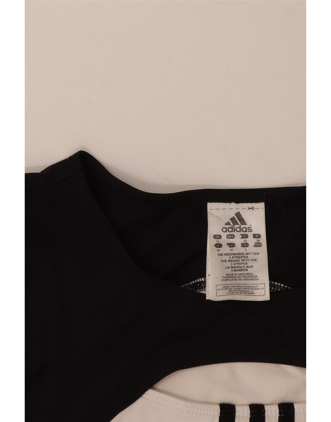 Adidas Damen Crop Vest Top UK 12 Mittelweißes Colourblock-Polyester