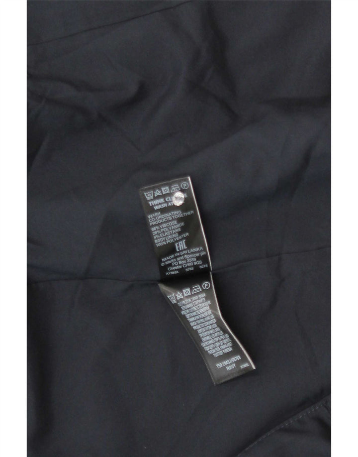 Marks & Spencer Damen 2-Knopf-Blazerjacke UK 16 Large Marineblaue Viskose