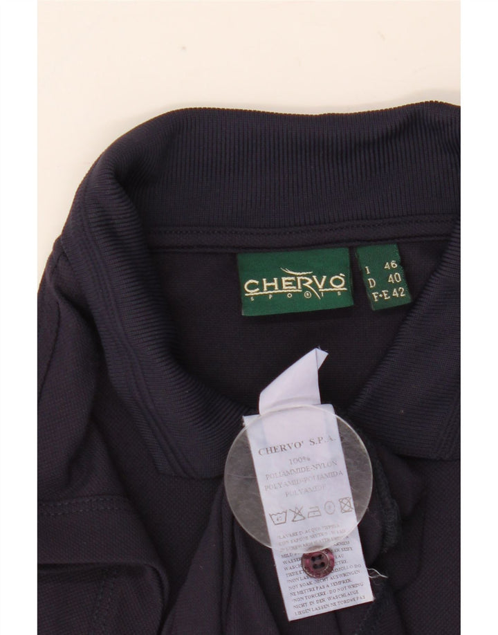 Chervo Damen ärmelloses Poloshirt IT 46 Large Marineblau Polyamid