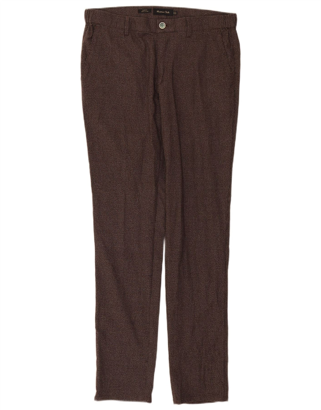 Massimo Dutti Herren Chinohose EU 42 Large W32 L32 Brauner Hahnentritt
