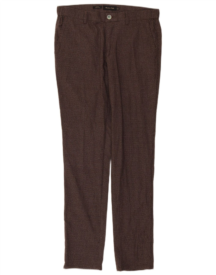Massimo Dutti Herren Chinohose EU 42 Large W32 L32 Brauner Hahnentritt