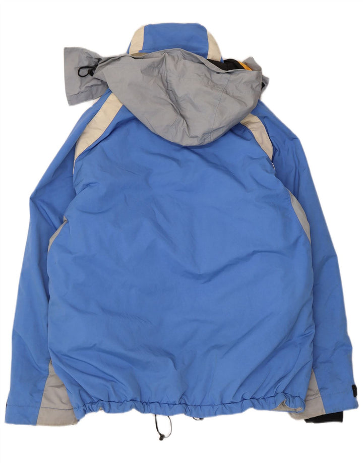 Belfe Herren-Windjacke mit Kapuze, UK 38, mittelblau, Farbblock