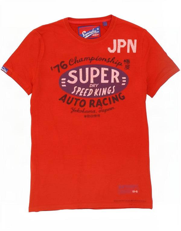 Superdry Herren Grafik-T-Shirt-Oberteil aus mittelroter Baumwolle