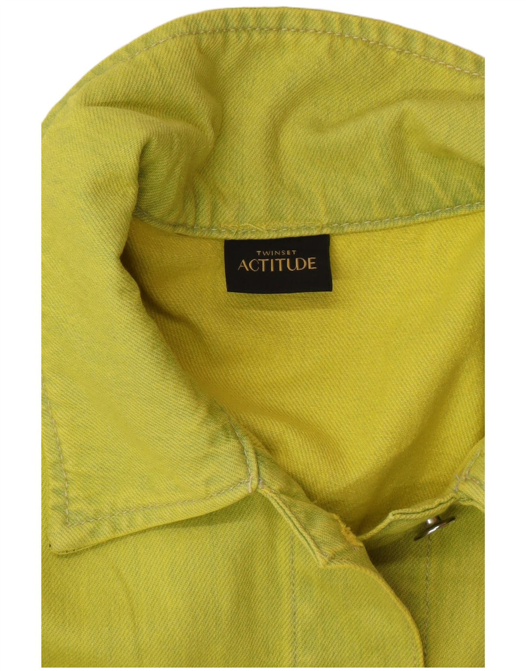 TWINSET Damen Übergroße Jeansjacke UK 10 Small Green Cotton Modern