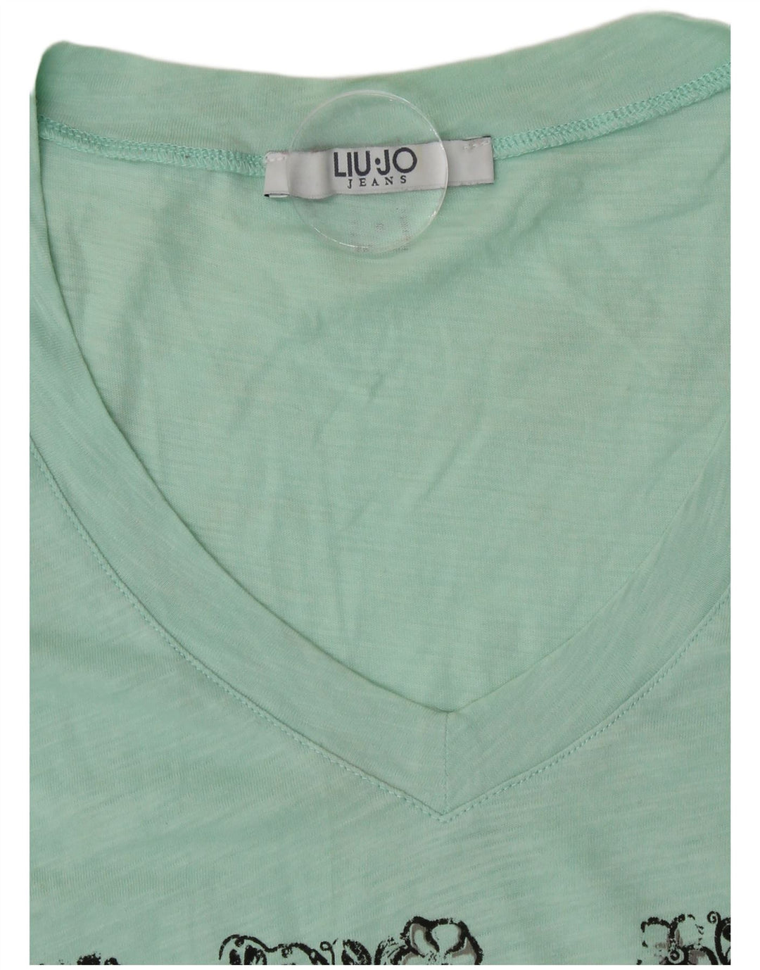 Liu Jo Damen Grafik T-Shirt Top UK 12 Mittelgrün Modern