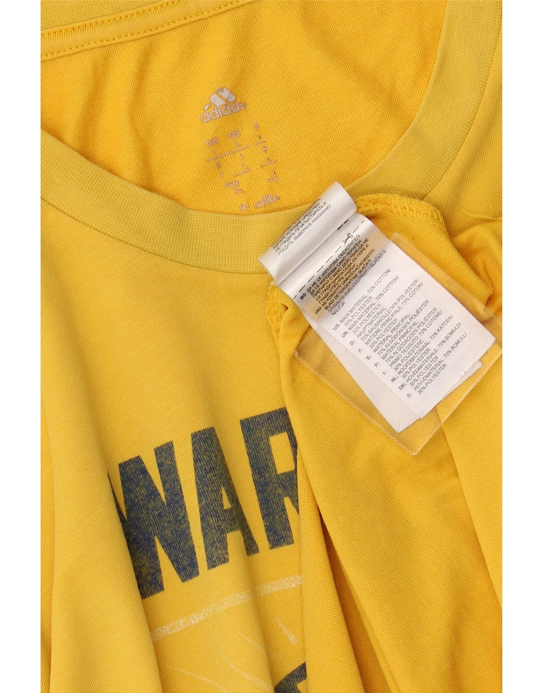 ADIDAS Herren Golden State Warriors Grafik T-Shirt Top Große gelbe Baumwolle