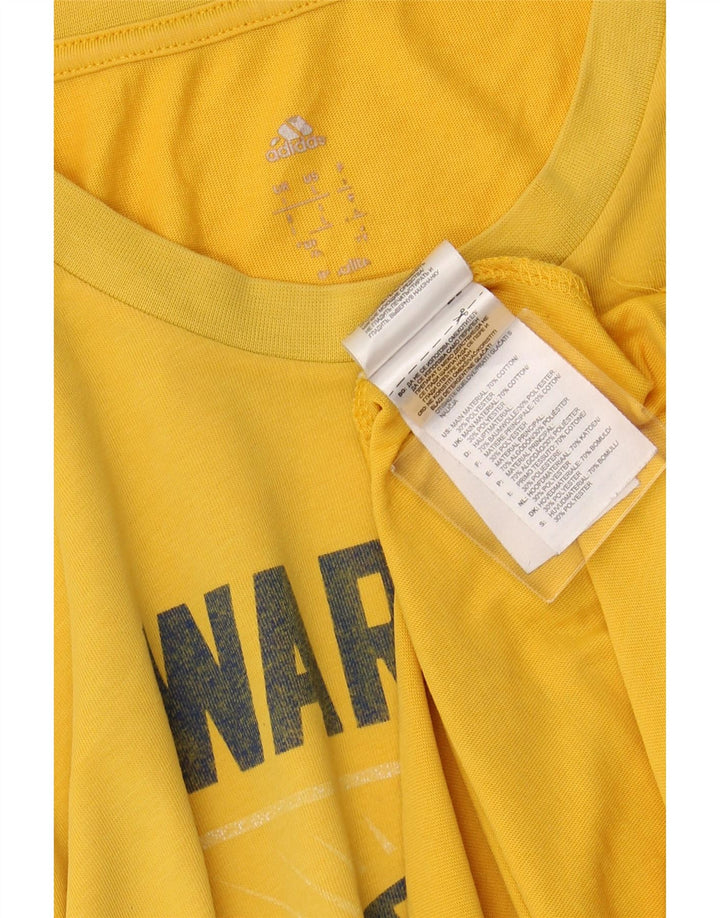 ADIDAS Herren Golden State Warriors Grafik T-Shirt Top Große gelbe Baumwolle