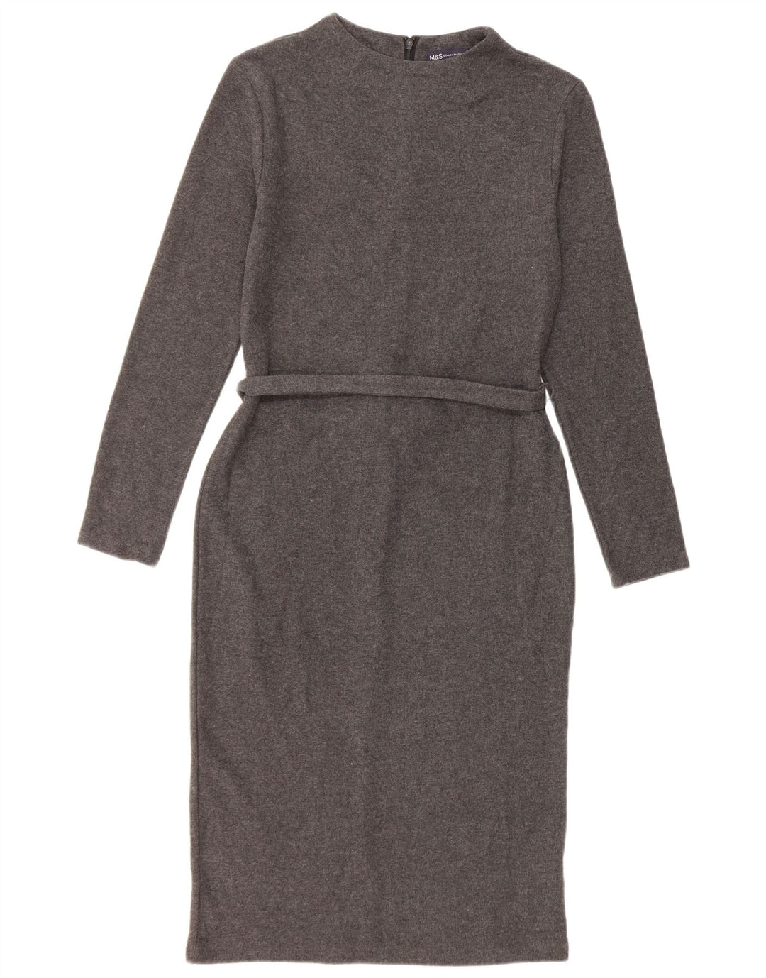 Marks & Spencer Damen Pulloverkleid UK 10 Small Graue Baumwolle