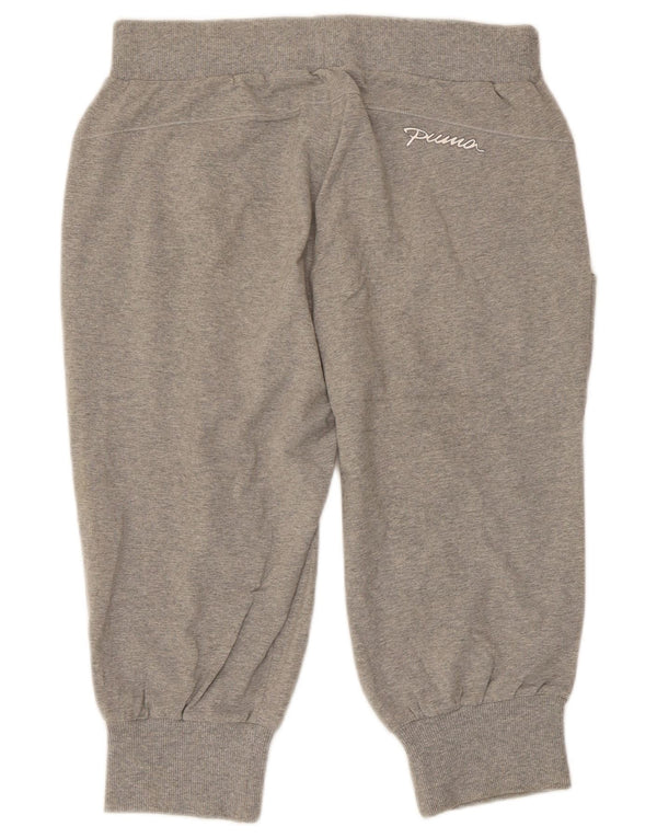 Puma Damen Bermuda Sport Shorts UK 14 Große grau gefleckte Baumwolle