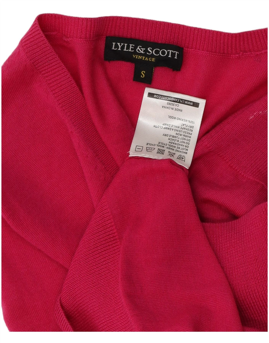 Lyle & Scott Damen-Pullover mit V-Ausschnitt, Gr. 10, Größe S, Rosa, Merinowolle
