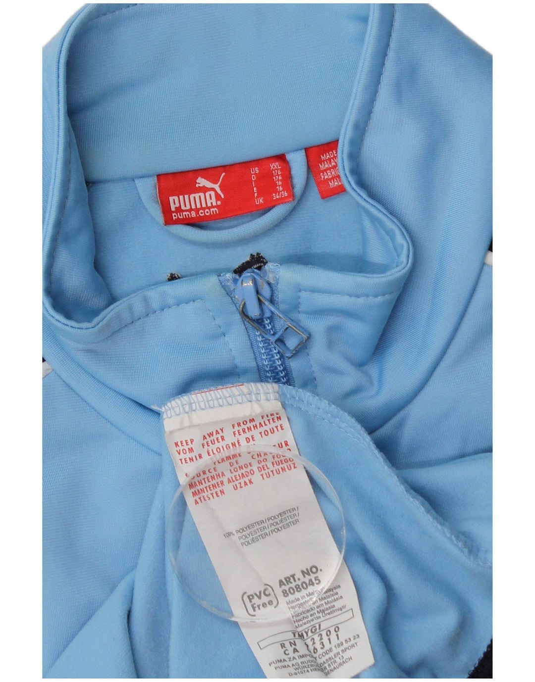 Puma Jungen-Trainingsanzug-Top-Jacke, 15–16 Jahre, blaues Farbblock-Polyester