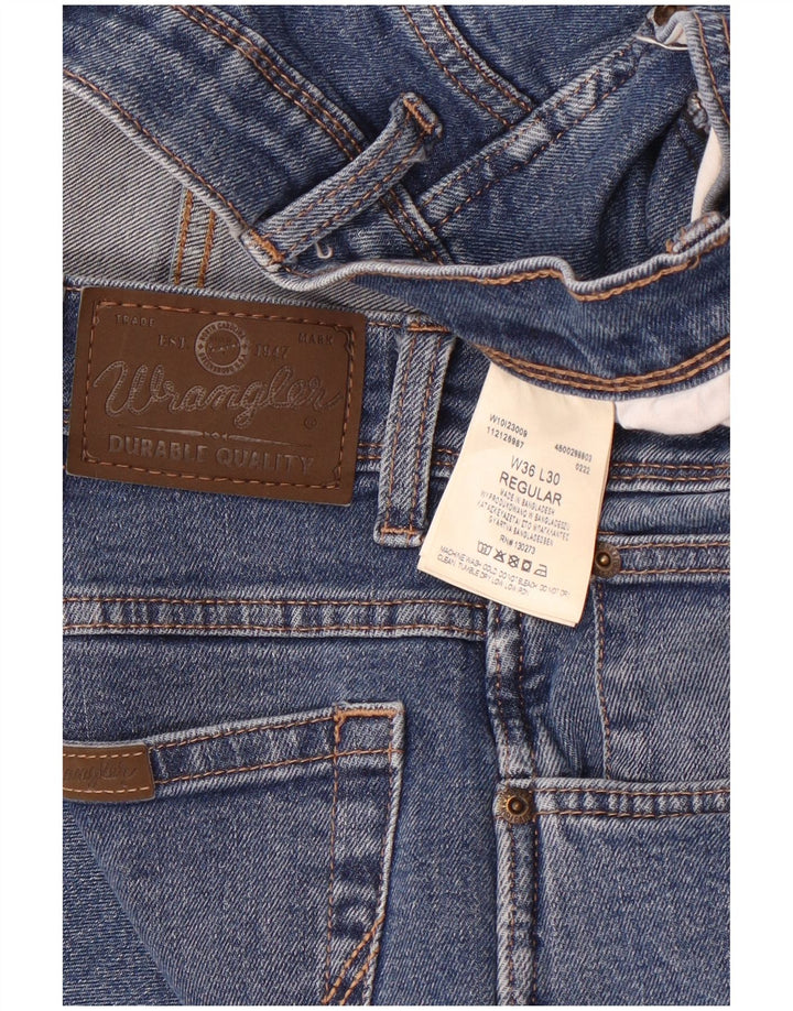 Wrangler Herren Regular Straight Jeans W36 L30 Blaue Baumwolle