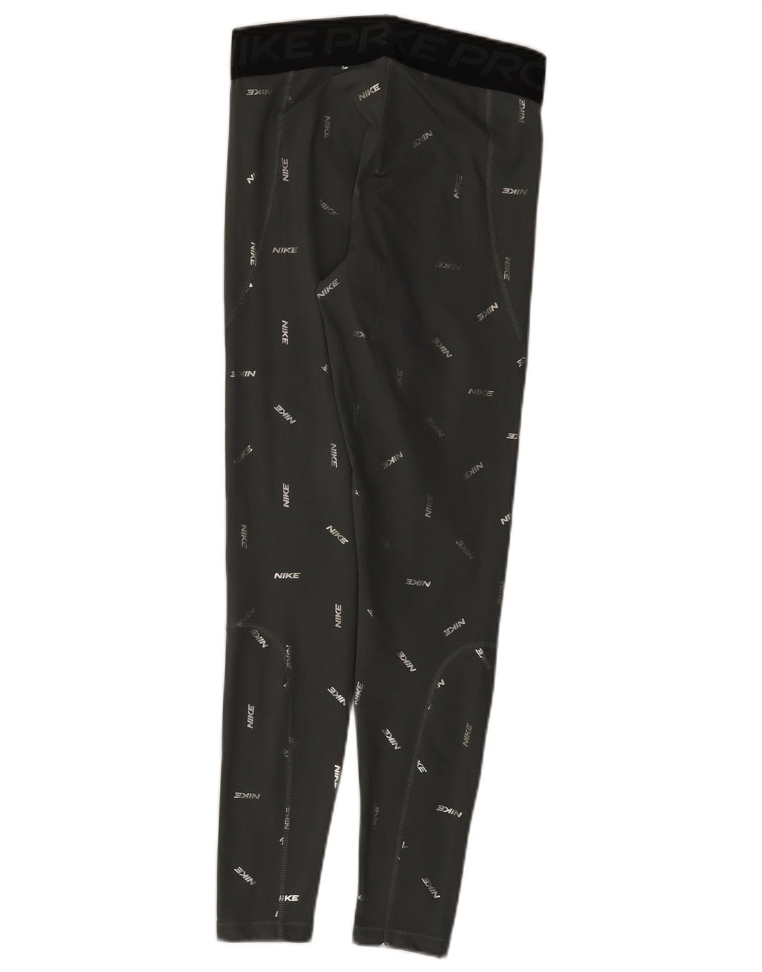 Nike Damen Dri Fit Graphic Leggings UK 12 Mittelgraues Polyester