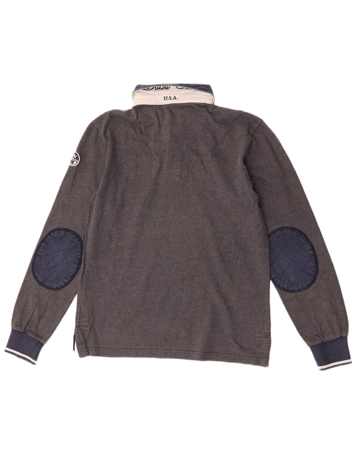 North Sails Herren-Rugby-Poloshirt mit Grafik, Mittelgrau, Farbblock