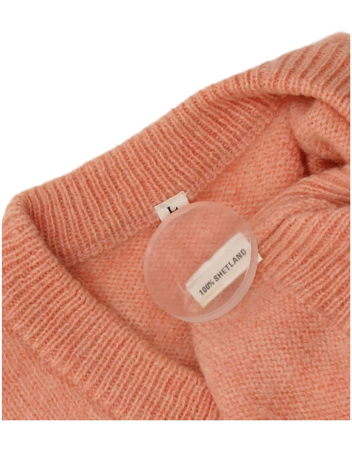 Vintage Herren V-Ausschnitt Pullover Pullover Groß Orange Argyle/Diamant