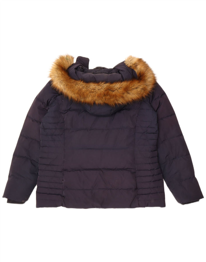 Crew Clothing Wattierte Damenjacke mit Kapuze, UK 16, Größe L, Marineblau, Polyester