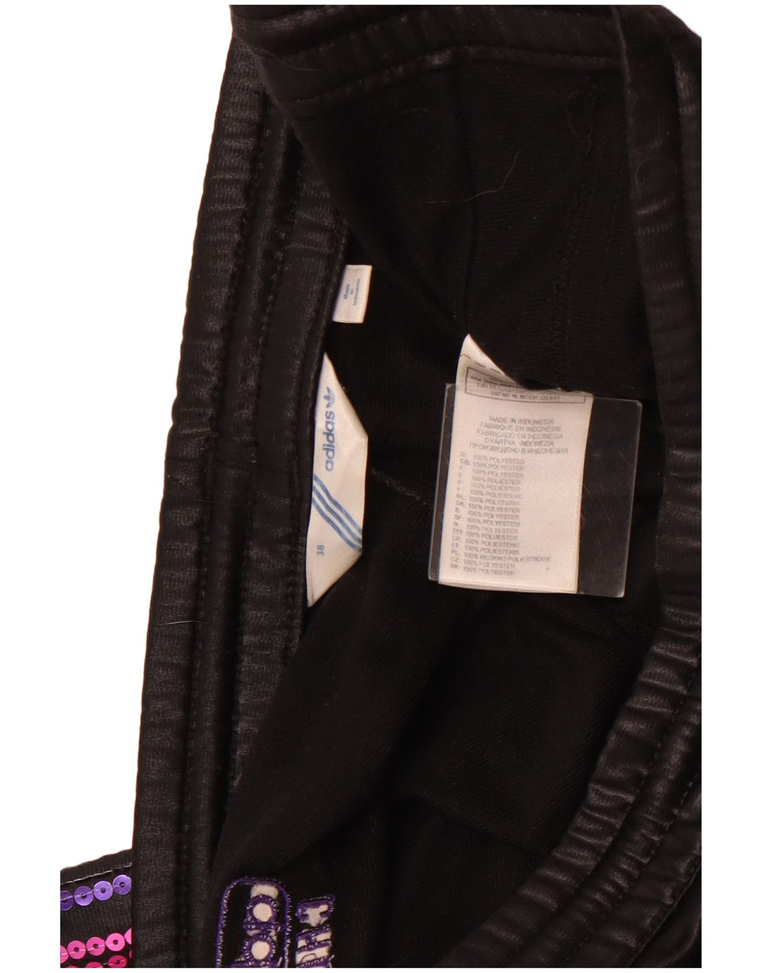 ADIDAS Damen Trainingshose UK 18 XL Schwarz Polyester