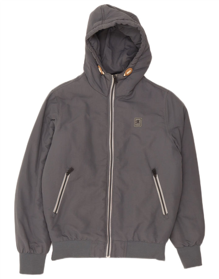 Champion Herren-Bomberjacke mit Kapuze, UK 36, Größe S, Grau