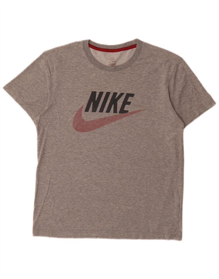 Nike Herren-T-Shirt mit Grafik, Größe S, graue Baumwolle