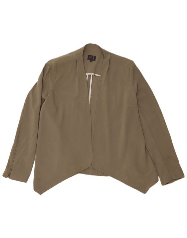Marks & Spencer Damen Strickjacke Top UK 10 Small Khaki Polyester