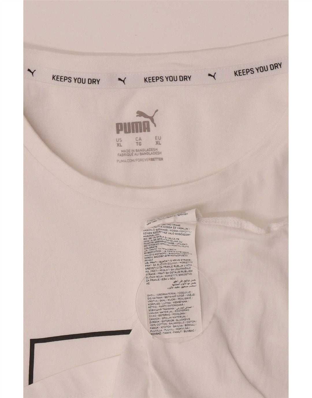 Puma Herren Grafik T-Shirt Top XL Weiß Baumwolle
