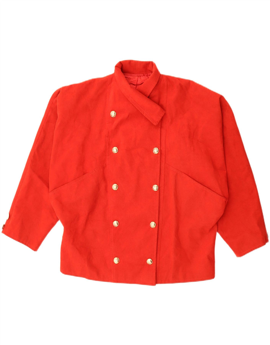 VINTAGE Damen übergroße zweireihige Blazerjacke UK 20 2XL Rot
