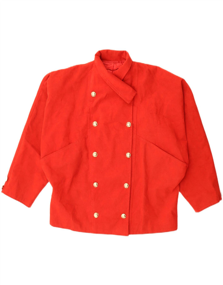 VINTAGE Damen übergroße zweireihige Blazerjacke UK 20 2XL Rot