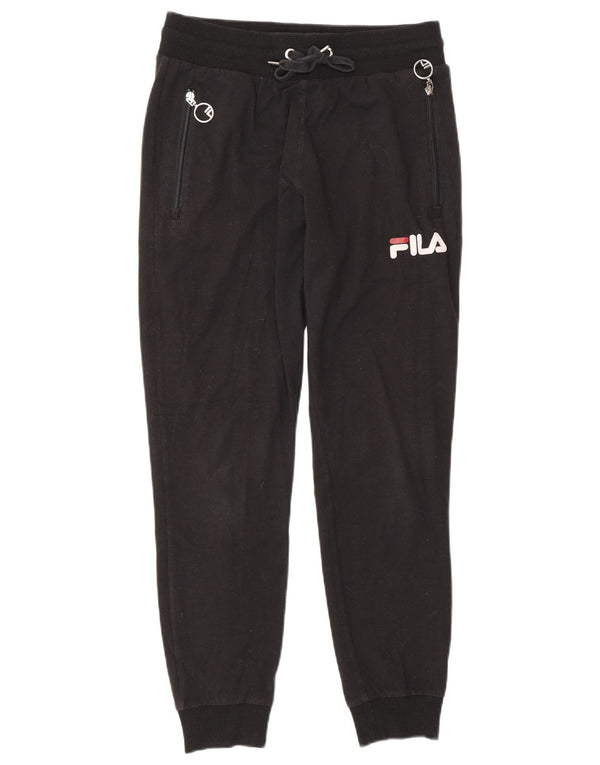 Fila Damen Grafik-Trainingshose, Jogginghose, Größe S, Schwarz, Polyester