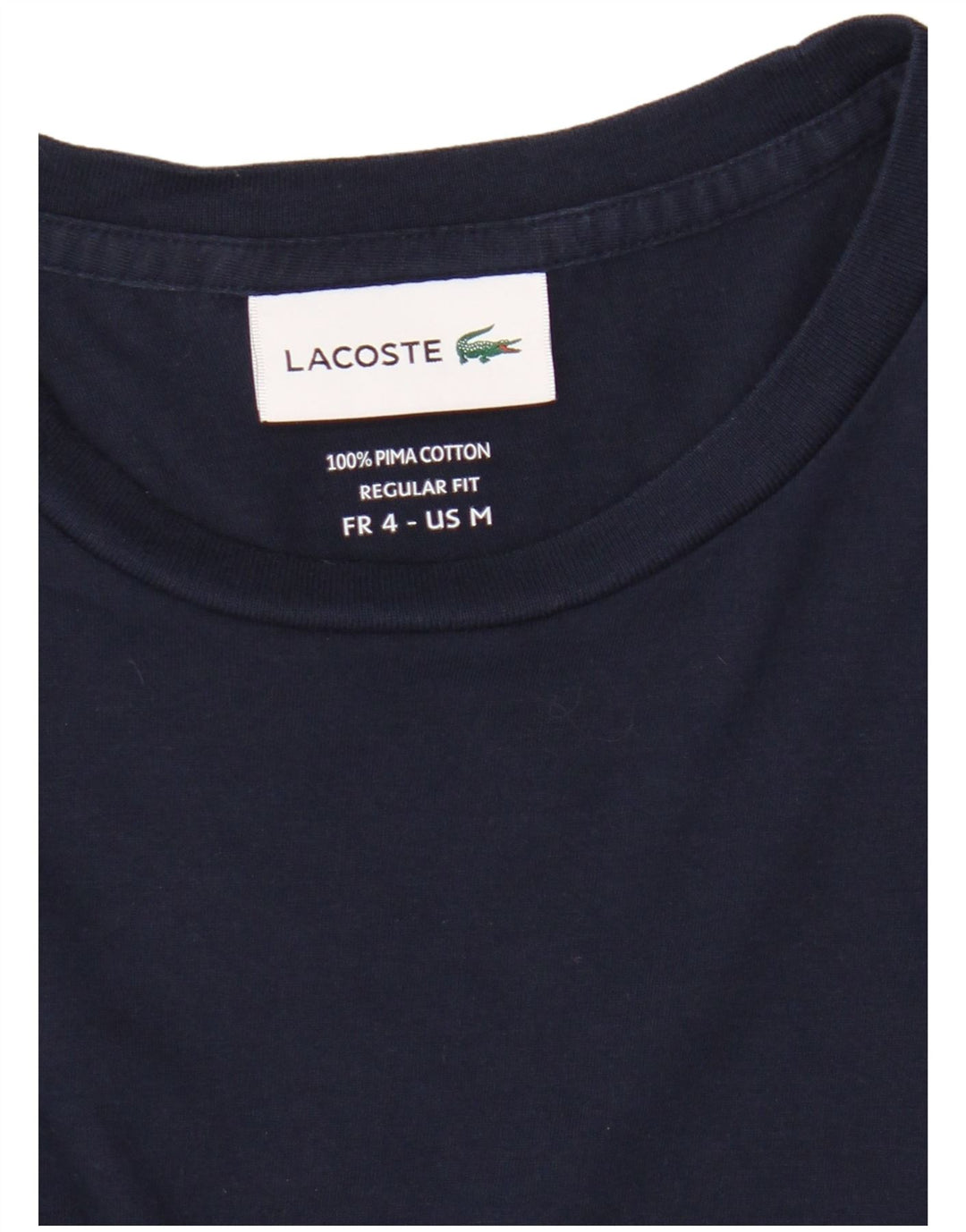 Lacoste Herren-T-Shirt mit normaler Passform, Größe 4, mittelmarineblaue Baumwolle