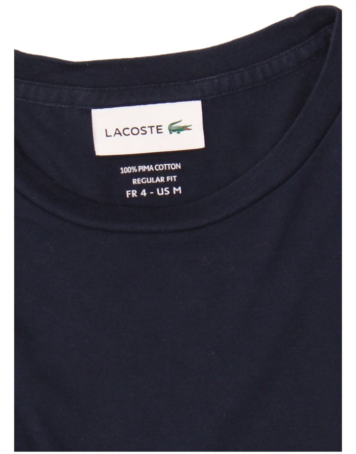 Lacoste Herren-T-Shirt mit normaler Passform, Größe 4, mittelmarineblaue Baumwolle
