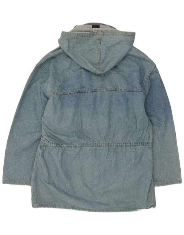 Vintage Mens Hooded Denim Jacket UK 42 XL Blue Cotton