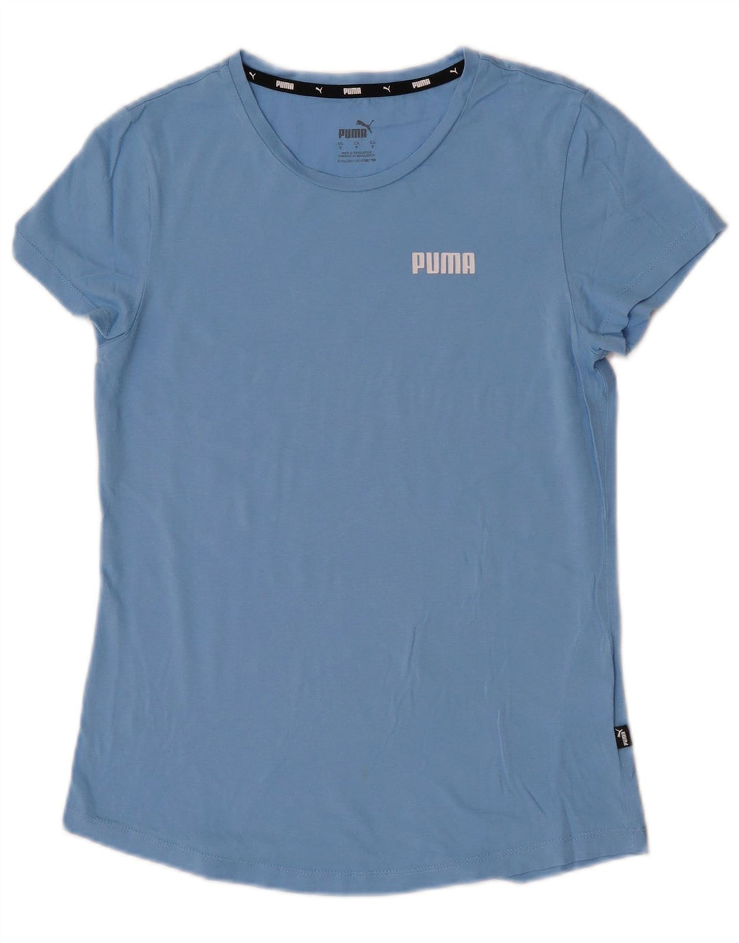 Puma Damen T-Shirt Top UK 10 Small Blau Baumwolle