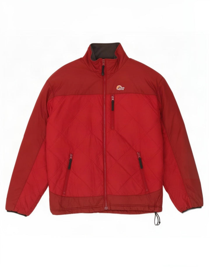 Lowe Alpine Wattierte Herrenjacke UK 38 Mittelrotes Colourblock-Nylon