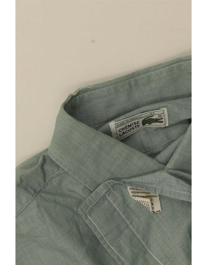 Lacoste Herrenhemd Größe 40 mittelgrüne Baumwolle