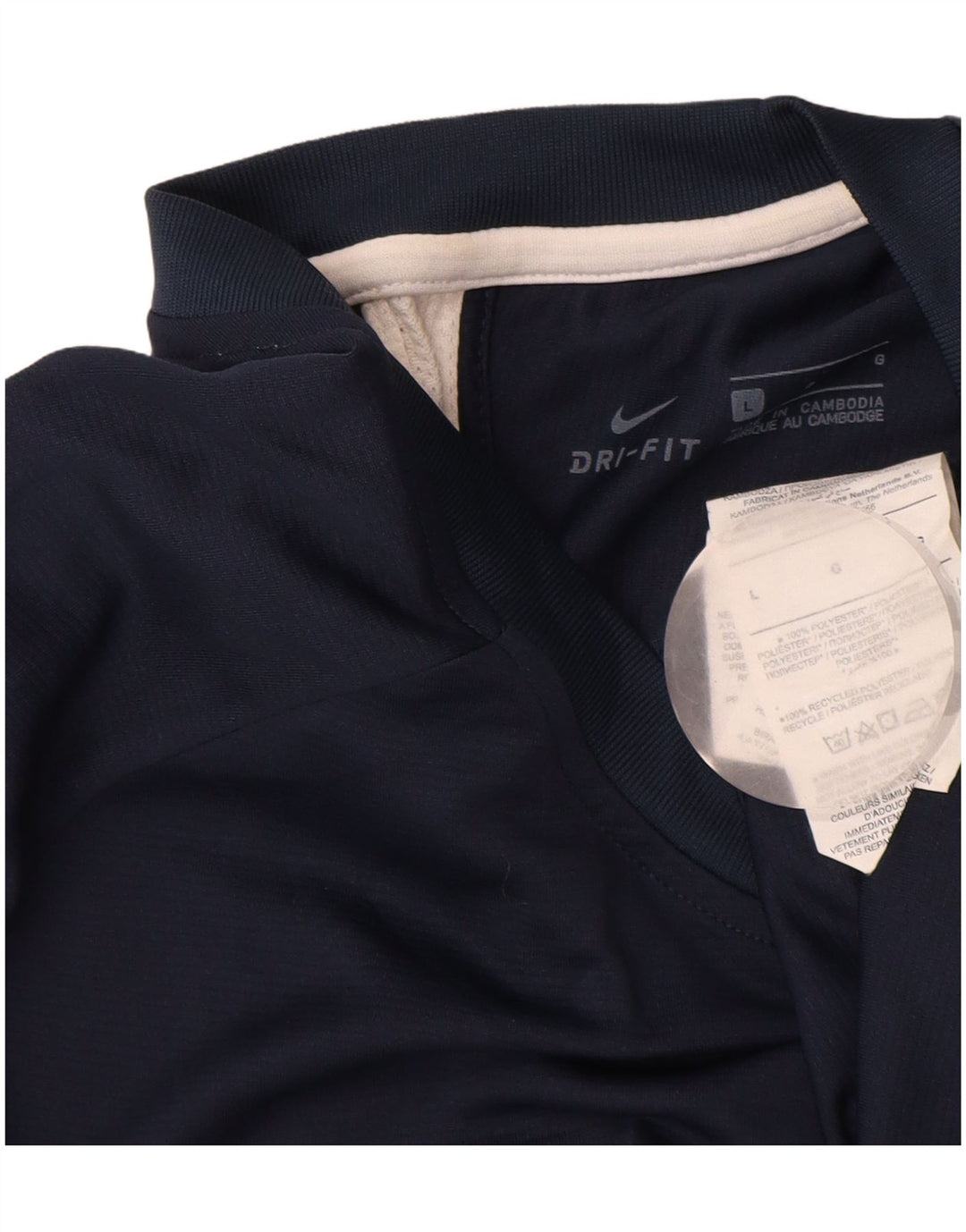 NIKE Herren Dri Fit T-Shirt-Oberteil, groß, marineblau, Farbblock-Polyester