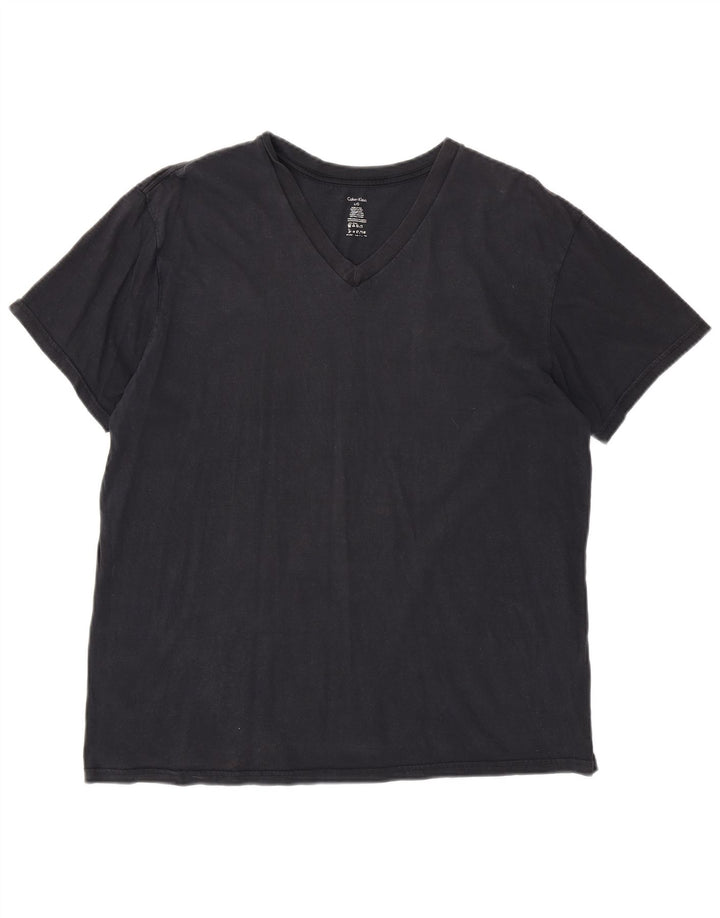 Calvin Klein Herren T-Shirt Top Large Schwarz Baumwolle