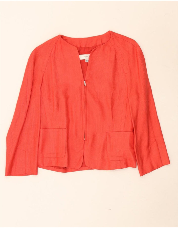 Zara Damen Bolero-Jacke mit 3/4-Ärmeln, EU 40, Mittelrot, Viskose