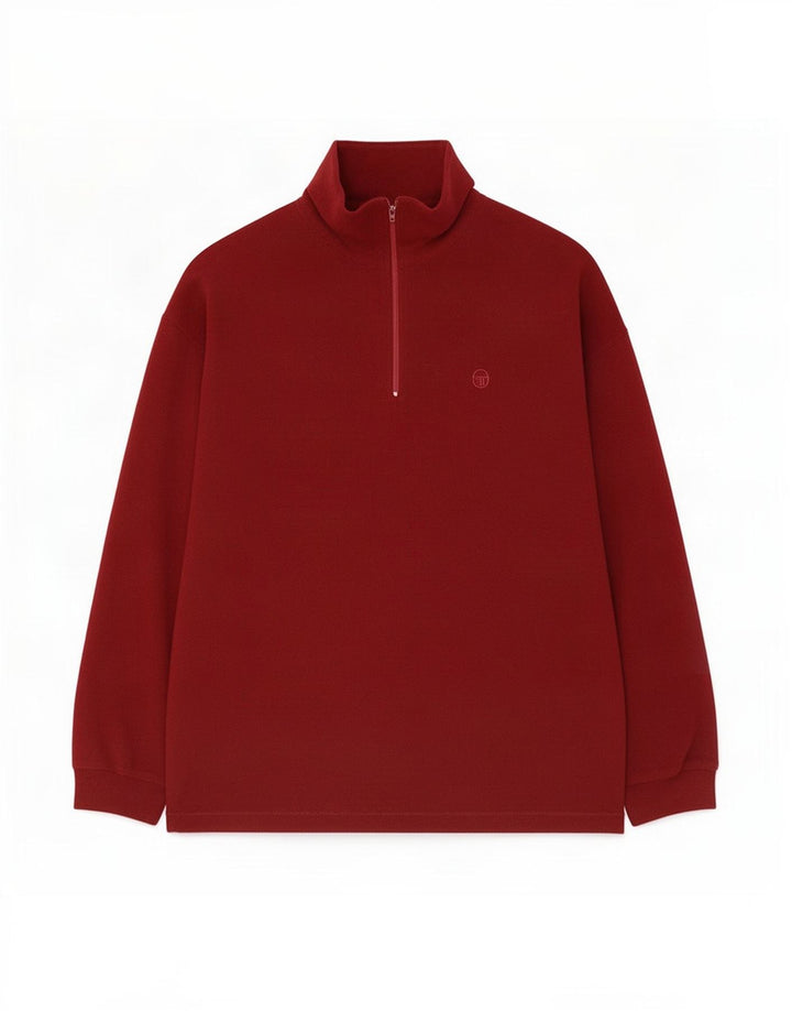 Sergio Tacchini Herren-Fleecepullover mit Reißverschluss, XL, kastanienbraunes Polyester