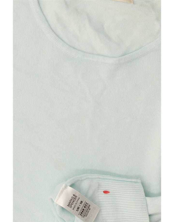 Marks & Spencer Damen-Pullover mit U-Boot-Ausschnitt, Gr. 16, Blau