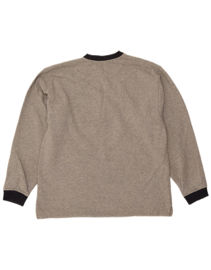 Fila Herren Grafik-Sweatshirt-Pullover IT 48 Mittelgrau gefleckte Baumwolle