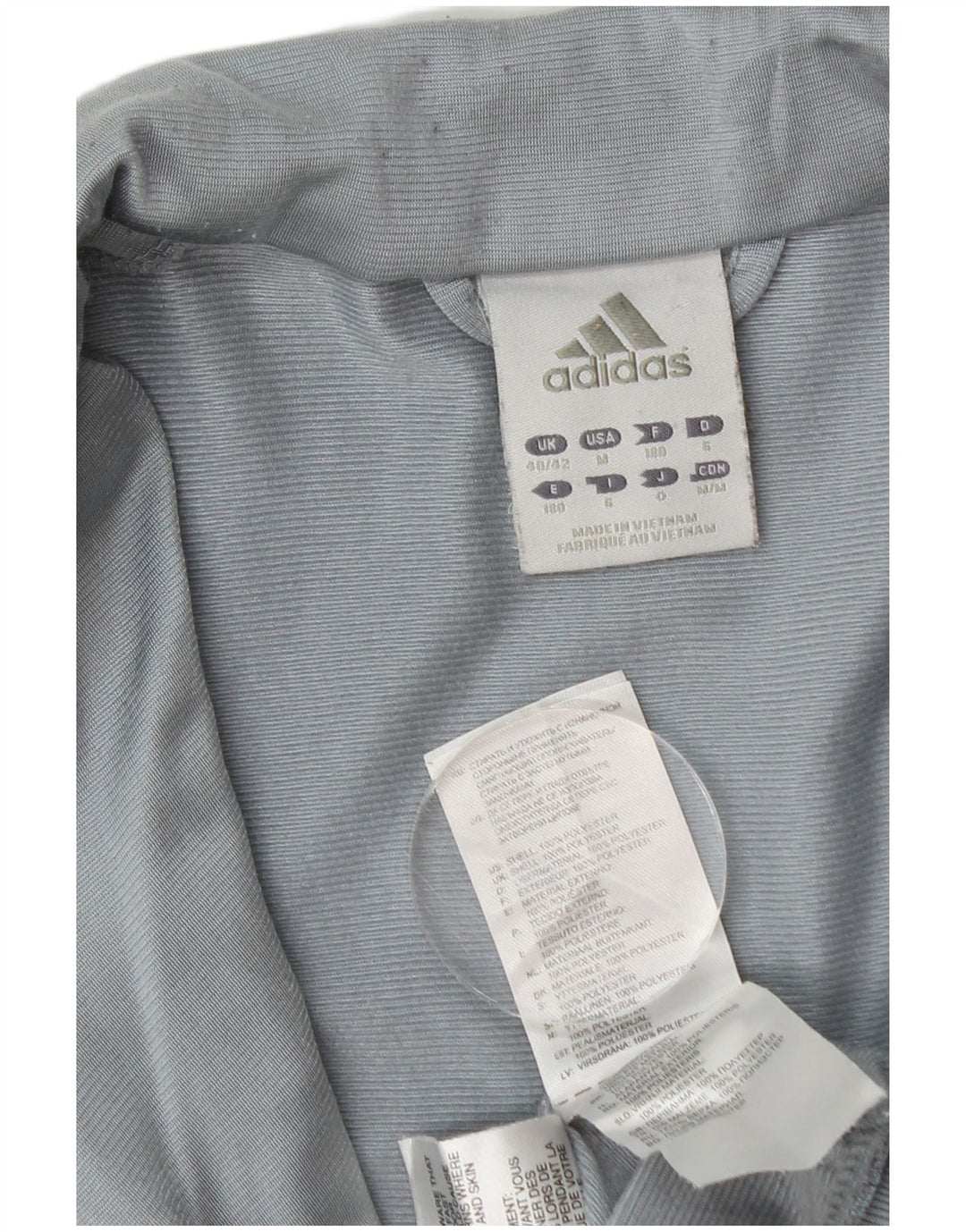 Adidas Herren-Trainingsanzug-Oberteiljacke UK 40/42 Mittelgraues Colourblock-Polyester