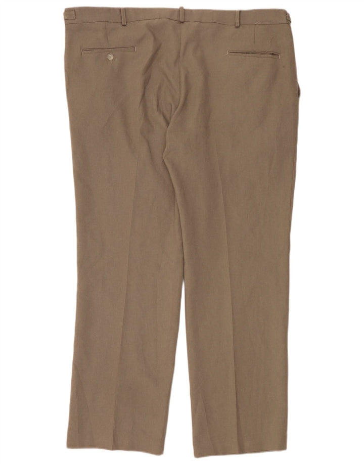 Farah Herren-Anzughose mit Pegged-Anzug, W42, L30, braunes Polyester