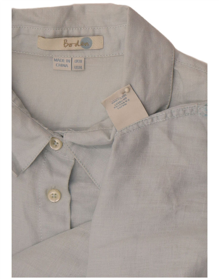Boden Damenhemd UK 18 XL Blaues Leinen