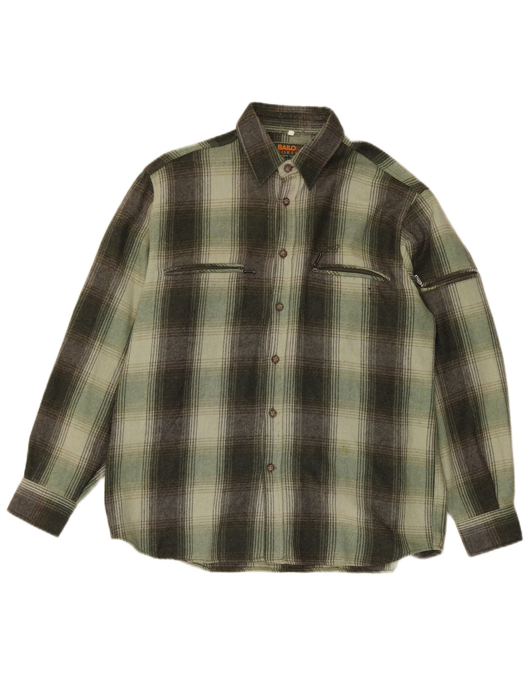 Bailo Herren-Overshirt-Hemd, groß, grün kariert, Wolle