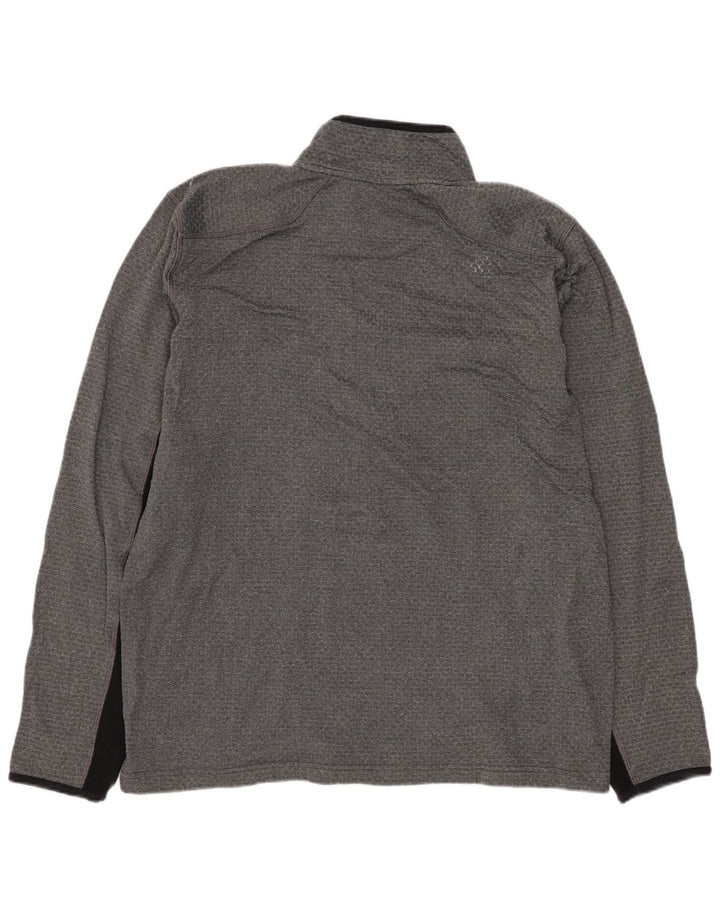 NIKE Herren Dri Fit Pullover-Trainingsoberteil mit Reißverschluss und Farbblock in Mittelgrau