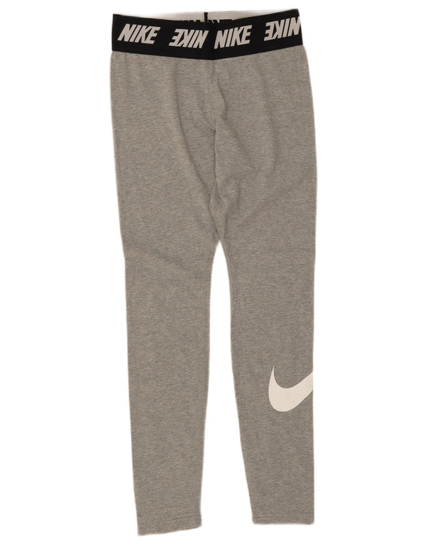 Nike Womens Graphic Leggings UK 10 Mittelgraue Colourblock-Baumwolle