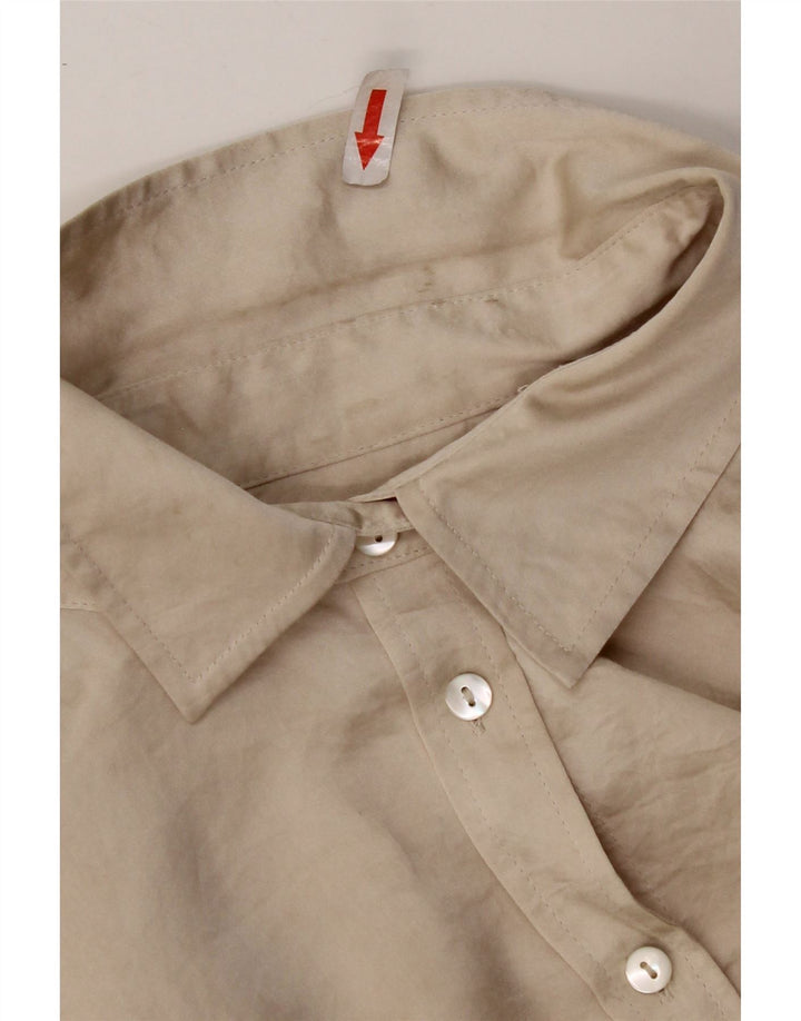 Jigsaw Womens Shirt UK 12 Medium Beige Polyester